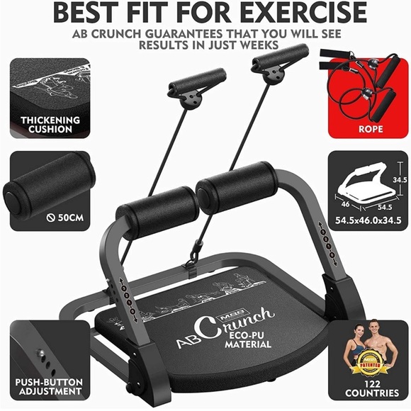 Ab Crunch Machine Exercise Home Gym Train Resistance Total Body Pilates reformer - Picture 5 of 10